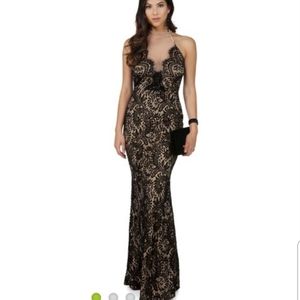 Windsor Halter Lace Nude Gown XS
